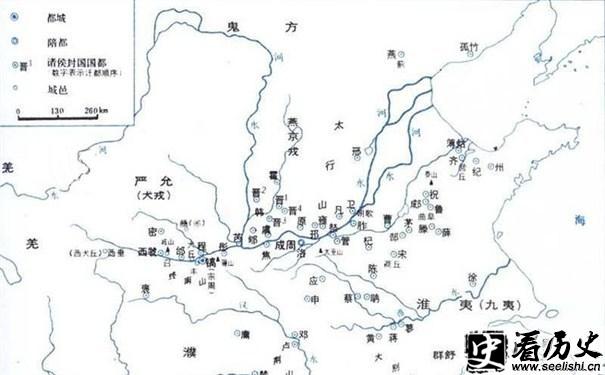 西周分封制地图
