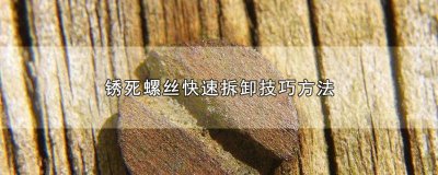 ​锈死断头螺钉螺母拆卸技巧 简述对锈死螺栓的拆卸方法