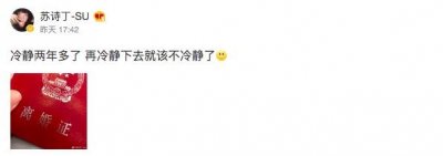 ​苏诗丁自曝已离婚，称冷静2年忍无可忍，曾在《歌手》称不会隐婚