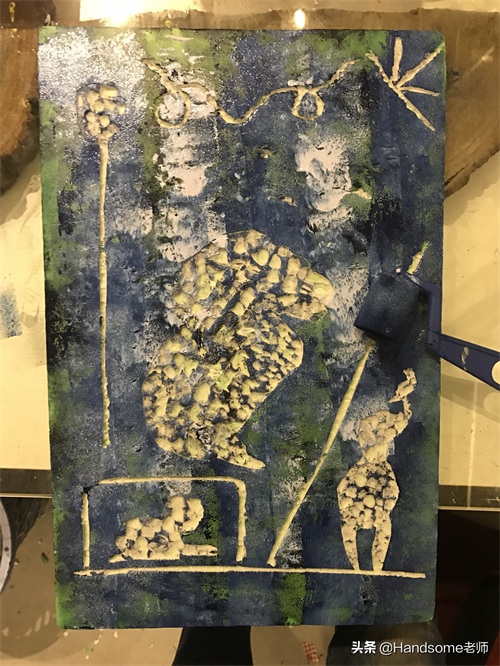 幼教之创意美术课程：平面构成（分割）-拓印画——狮子的房间
