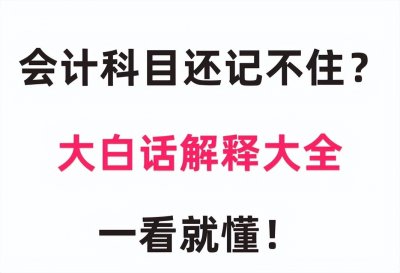 ​会计科目记不住？165个会计科目表+大白话解释+账务处理！收藏