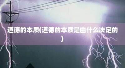 ​道德的本质(道德的本质是由什么决定的)