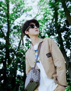 ​鹿晗微风少年林间写真图片