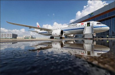 ​今天，C919载旗首航！