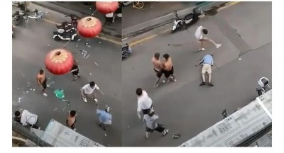 ​太原要抢唐山风头？6名青年当街群殴老人，何来如此大的肝火
